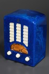 Great Marbleized Emerson BT-245 Catalin ’Tombstone’ Radio - Lapis Lazuli Blue